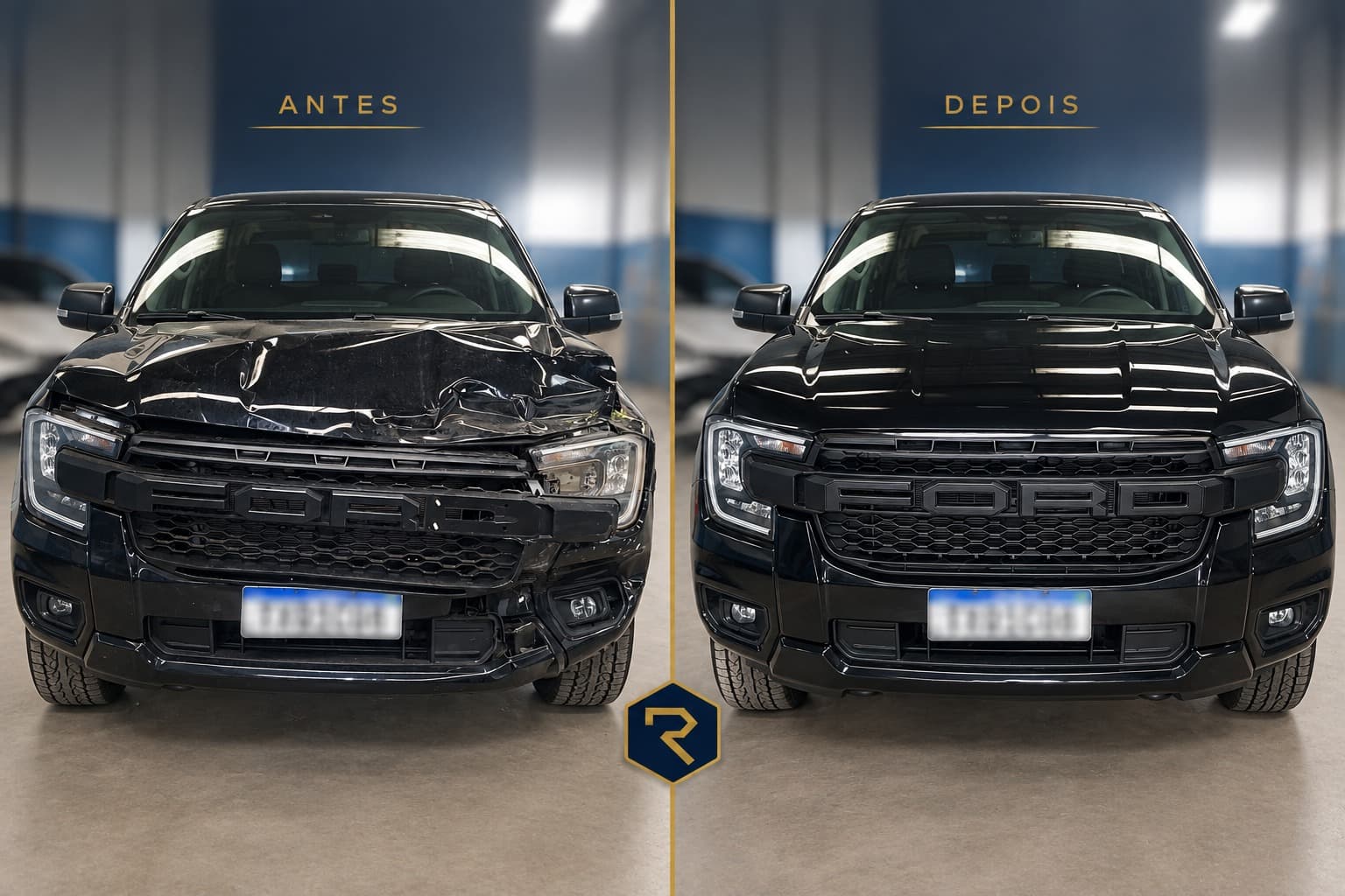 Ford Ranger — Funilaria e reparo frontal completo